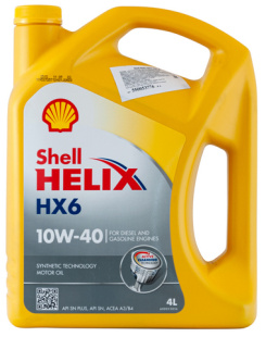 SHELL HELIX HX6 10w40  SN/SN Plus, A3/B4   4 л синяя (масло полусинтетическое) фото 124012
