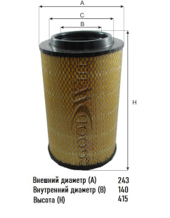 Фильтр воздушный AG 1072 \42471166\GOODWILL   (AF25876) (P782880)  (MANN. C25860/3 , C25860/6) фото 134861