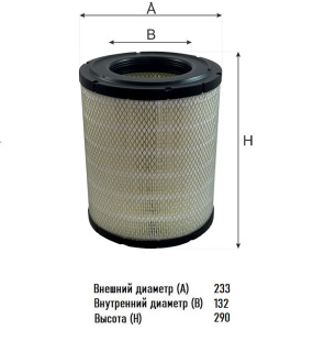 Фильтр воздушный AG 1140 \1109170LE010\GOODWILL   КамАЗ Компас 9,12; JAC  (JS. A579J) (SAK. A-6020M) фото 136887