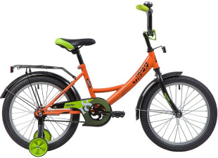 Велосипед NOVATRACK 18" VECTOR оранжевый, защита А-тип, тормоз нож., крылья и багажник чёрн. 153765 фото 125523