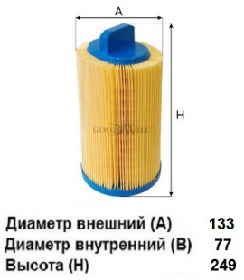 Фильтр воздушный AG 445 \2710940204\GOODWILL   MERCEDES BENZ  (SAKURA. A-26320)  (MANN. C14114) фото 112840