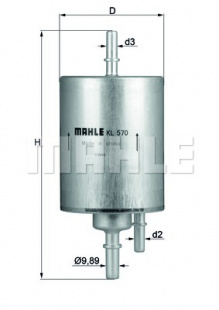 MAHLE Фильтр топливный погружной KL 570 Z0322 (WK 720/3) фото 110531