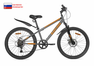 Велосипед BLACK AQUA Cross 1451 D 24" 6 SPD (серый-оранжевый) GL-217D фото 113458