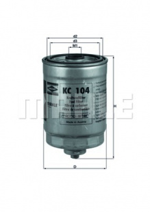 MAHLE Ф. топливный KC 104 (WK 713 Volvo S60, S80, V70, XC90 2.4D 01-12г.в. фото 110832