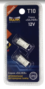 Светодиод 12V T10 1SMD(2835) W2.1x9.5d ORANGE (2бл) SILVER 12T10-OR/SL02/2BL (WY5W) 209002 фото 136577
