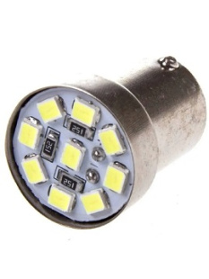 Автолампа диод S25 (P21W) 24V 9 SMD диодов BA15s 1-конт Белая  SKYWAY КТ 2ШТ S08202010 фото 127740