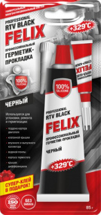 Герметик-прокладка профессиональный черный + супер-клей FELIX 85 гр фото 83488