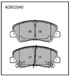 Тормозные колодки перед. ADB32040HD \581011RA00\Allied Nippon    HYUNDAI SOLARIS 10~  (TRW. GDB3548) фото 120407