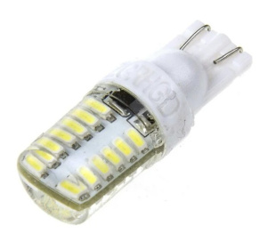 Автолампа диод T10 (W5W) 12V 24 SMD диода без цоколя 1-конт Белая SKYWAY К-Т 2ШТ S08201113 фото 127363