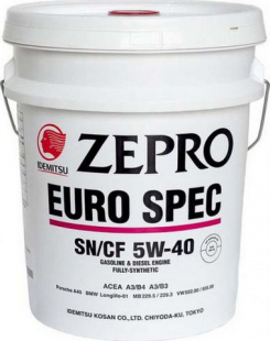IDEMITSU Zepro Euro Spec 5W40  SP A3/B4  20 л (масло моторное синтетическое) фото 114929