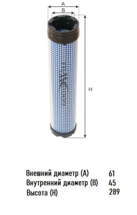 Фильтр воздушный AG 1035/1 (ВСТАВКА)\1930592\GOODWILL   SITRAK C7H ,T5G (SAK. A-8610) (MANN. CF65/2) фото 134848