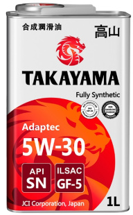 Takayama Adaptec 5W30 GF-5 SN 1л (металл) синт АКЦИЯ -18% фото 131855