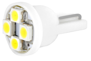 Автолампа диод T10 (W5W) 12V4SMD  без цок. 1 конт.SKYWAYбелаяST10-4SMD-3528 10041 К-Т 10ШТ S08201119 фото 128653