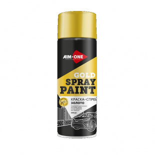 Краска-спрей золото  AIM-ONE 450 мл (аэрозоль).Spray paint gold450ML SPBG-450  фото 120173