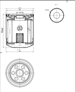 Фильтр масляный F1101001 \5015485\UBS   FORD Focus 2,0 (11-) Ecosport 1,0  (MANN. W7015) фото 129403