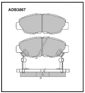 Дисковые передние тормозные колодки Allied Nippon ADB3867 фото 120440