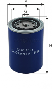Фильтр охлаждающей жидкости OGC 1098 \GOODWILL   (MANN. WA940/9)  (SAKURA. WC-7101)  (WF2096) фото 100826