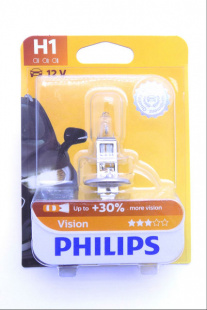 12258PRB1 Лампа автомобильная H1 12V-55W (P14.5s)  Vision Premium блистер 1 шт  PHILIPS  фото 93729