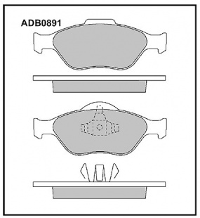 Дисковые передние тормозные колодки Allied Nippon ADB0891 фото 120366