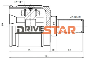 DRIVESTAR ШРУС ВНУТРЕННИЙ 32x40x27  IC-JH0016-FL фото 122378