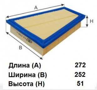 Фильтр воздушный AG 786 \13717582908\GOODWILL   BMW 5 (F10/F11/F18) (11~), X1 (E84)  (MANN. C27125) фото 112843