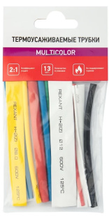 Набор термоусаживаемых трубок ТУТ нг №3 MULTICOLOR 2:1, упаковка 13 шт. по 10 см REXANT, 29-0103 фото 133985