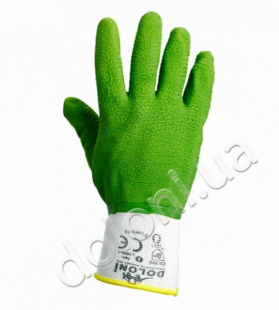 Перчатки покрытые вспененным латексом зеленым (4526) (120 пар) фото 87292