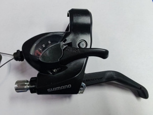 Шифтер/Тормозная ручка Shimano Tourney TX, EF41, левый, 3 скорости, индикатор, тормозная ручка под 2 фото 136836