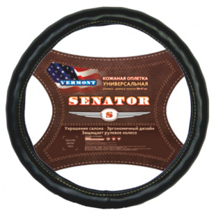 Оплетка на руль кожаная SENATOR VERMONT "L"  (d-40см) ЧЕРНЫЙ AZARD OPLS0712 фото 86964