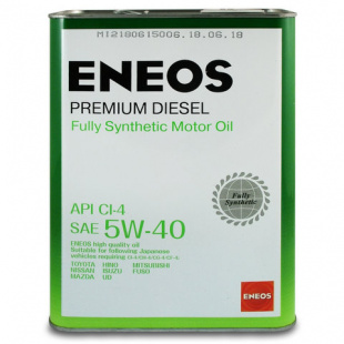 ENEOS Premium Diesel  5w40  CI-4  4 л (масло синтетическое) фото 95583