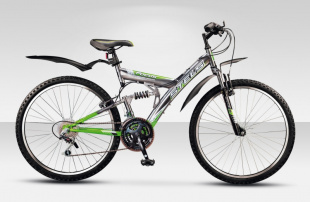 STELS Велосипед Focus MD 21-sp 26" (18" Чёрный/зеленый), арт. V010 фото 95873