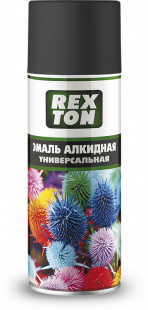 Эмаль черная матовая  REXTON RT-100.10 520 мл (алкидная,аэрозоль) фото 84322