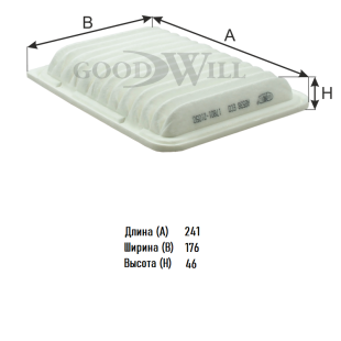 Фильтр воздушный AG 538 ECO \178010D060\GOODWILL   TOYOTA  Avensis\Corolla (VIC. A-1013)  (C24005) фото 135092