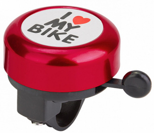 Велосипедный звонок модель 45AE-01 "I Love my bike" алюминий/пластик черн/красный арт.210138 фото 117290
