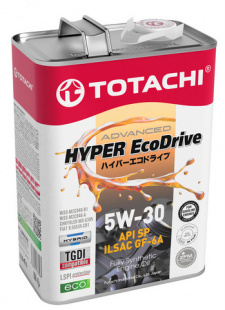 TOTACHI HYPER Ecodrive Fully Synthetic SP/GF-6A 5w30   4 л (масло синтетическое) фото 116877