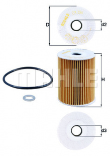 MAHLE Элемент фильтрующий масляного фильтра OX 355/3D ECO S0044 (HU 719/3 x) фото 102908
