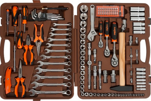 Набор инструмента: головки торцевые 3/8", 1/4", 1/2"DR 4-32мм, Е4-Е24, 131 предмет OMT131S фото 128327