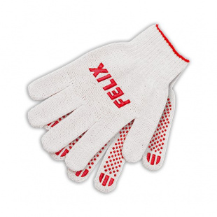 Перчатки хлопковые FELIX с пвх покрытием БЕЛЫЕ 150 шт (упаковка 10 шт) фото 85132