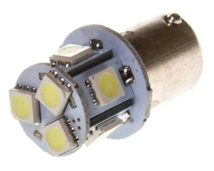 Автолампа диод S25 (P21W) 24V 8 SMD диодов BA15s 1-конт Белая SKYWAY К-Т 2ШТ S08202003 фото 127361