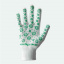 Перчатки белые с зеленым ПВХ 10 класс (620) Женская t('фото') 0