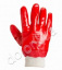 Перчатки покрытые красным ПВХ  (4518) (120 пар) t('фото') 0