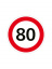 Наклейка "Ограничение скорости" 80 (170x170мм) пленка ПВХ t('фото') 0