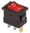 Выключатель клавишный 12В 15А (3с) ON-OFF красный с подсветкой Mini REXANT, 36-2170