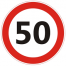 Наклейка "Ограничение скорости" 50 (170x170мм) пленка ПВХ
