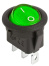 Выключатель клавишный круглый 12В 20А (3с) ON-OFF зеленый с подсветкой REXANT, 36-2588