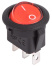 Выключатель клавишный круглый 12В 20А (3с) ON-OFF красный с подсветкой REXANT, 36-2585