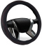 Оплетка на руль SENATOR Omaha гладкая экокожа с вставками из перфорированной экокожи, M /черный/