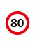 Наклейка "Ограничение скорости" 80 (170x170мм) пленка ПВХ