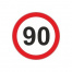 Наклейка "Ограничение скорости" 90 (170x170мм) пленка ПВХ