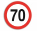 Наклейка "Ограничение скорости" 70 (170x170мм) пленка ПВХ